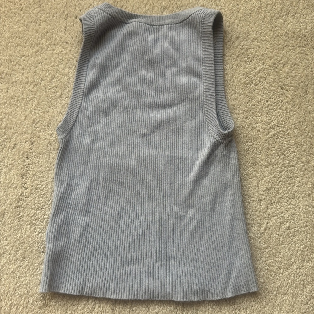 Be Cool Light Blue Ribbed Top - Picture 3 of 3